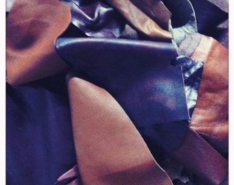 1/2 a pound lbs Soft & gorgeous Lambskin Leather generous pieces, hand selected, different shades of BROWNS
