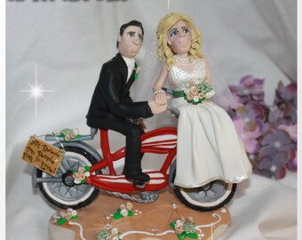 Bicycle Bride & Groom Wedding Cake Topper