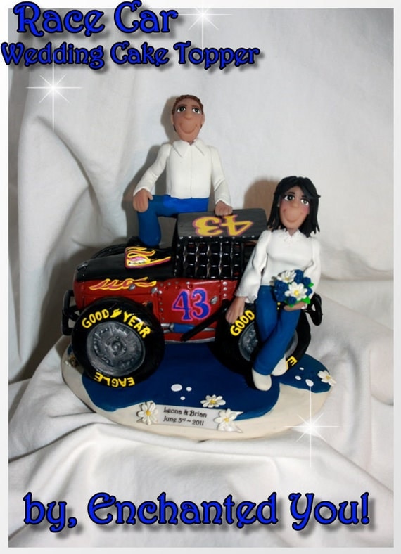  Race  Car  Hot Rod Wedding  Cake  Topper  by EnchantedYou54449 