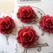 20 Cranberry 18mm Rose Resin Flower Cabochons.