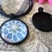 10 Black Circle Trays with Glass Inserts...Size 25mm...BCT