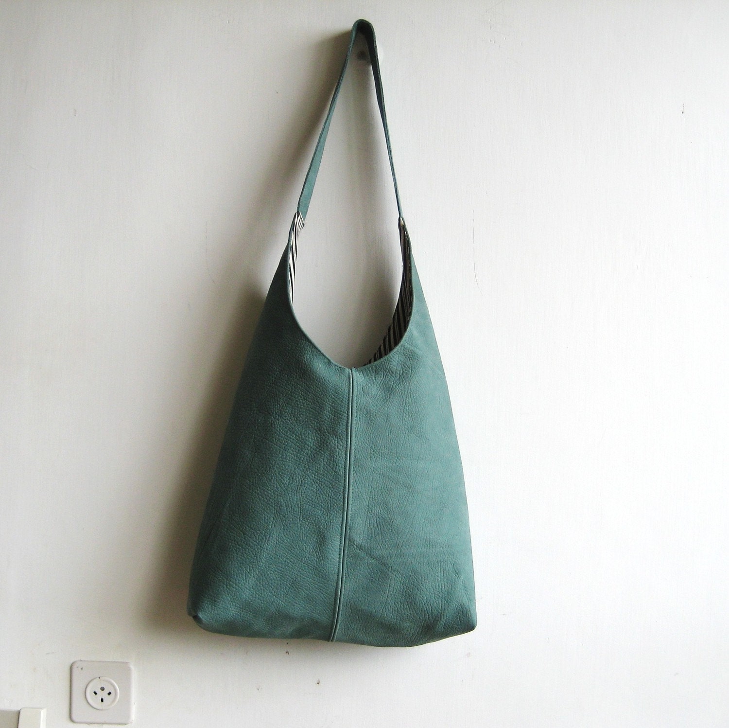 Light Green Leather Shoulder Bag