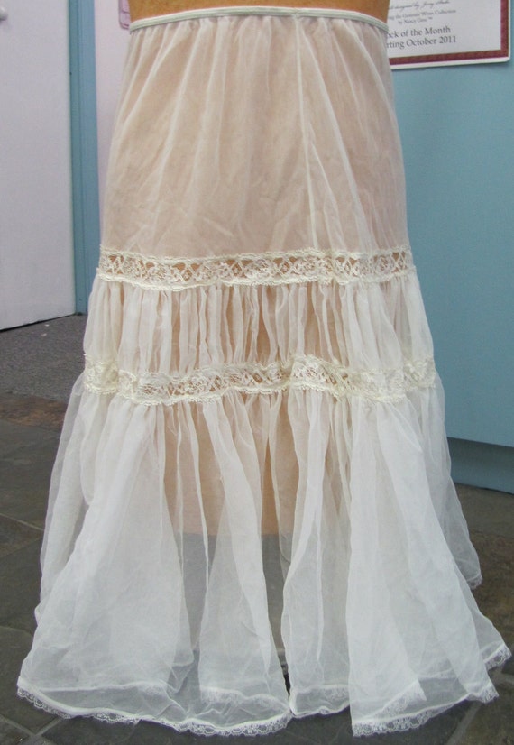 1950's Ruffles & Lace Crinoline Petticoat Slip