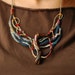 Upcycled Necklace Wood Fiber Textile Unique Jewelery Ooak Recycled natural primitive tribal hippie organic eco tree hemp