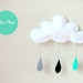 Mobile Rain of colors...Mint-Black-Grey...drops