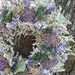 Shades of blue, violet and lavender, dried flower wreath