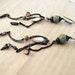 The Pearl and the Mouse. Shoulder Duster Dangles with Ceramic Art Beads. Rustic gypsy assemblage with rhinestones.
