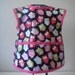 Sleepy Owl Apron or Smock with Bright Pink Trim. Size 2t-3t
