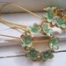 Repurposed Vintage Earrings Mint Green Enamel and Rhinestone Wreath Irish Bellflowers.