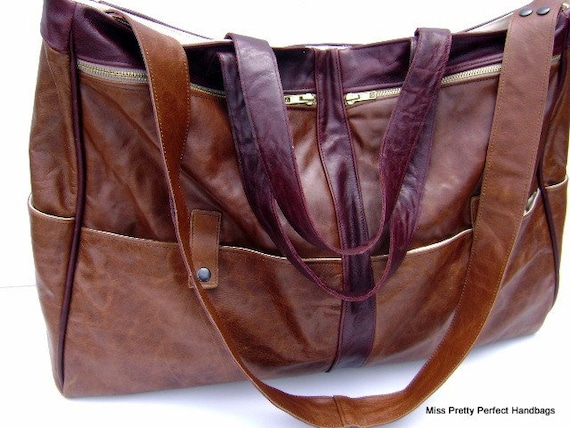 Extra Large Leather Travel Bag Leather Work Bag Weekender