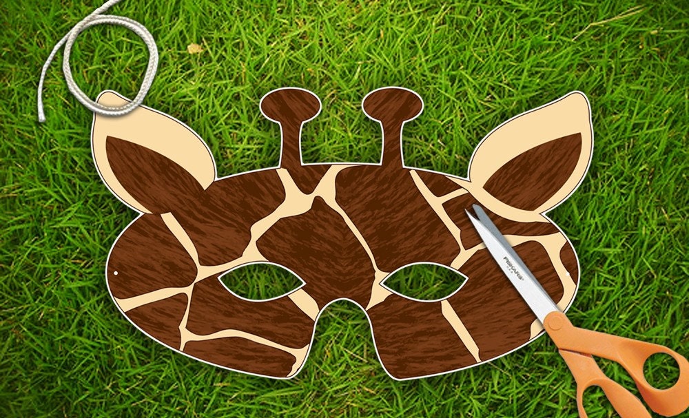 Giraffe Halloween or Party Mask Printable PDF by theRasilisk