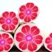Polymer clay millefiori cane - Red and Pink Flower