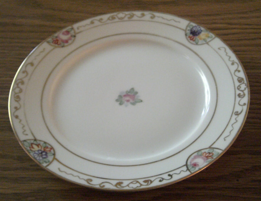 Vintage Nippon Plate Small Hand Painted Rising Sun Mark