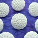 vintage sewing buttons Snow White Edelweiss carved flowers 3/4" x8