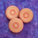BiG vintage buttons Apricot Sun Flowers 1 1/16" x3