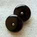 HuGE Pair vintage buttons Classic Jet Black pin shank 1 3/8" x2