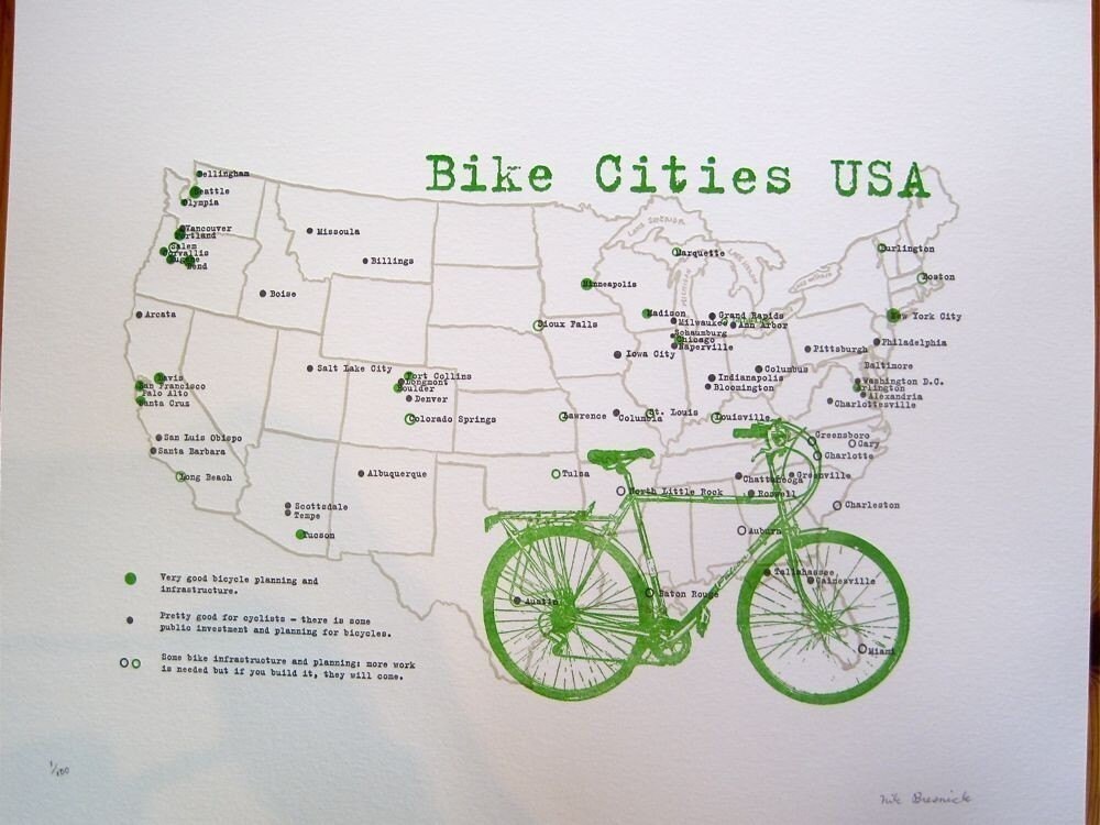 bike cities usa map