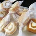 Caramel and nougat pinwheels