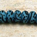 Tribal Blues Handmade Glass Lampwork Beads (7 Count) by Pink Beach Studios - SRA