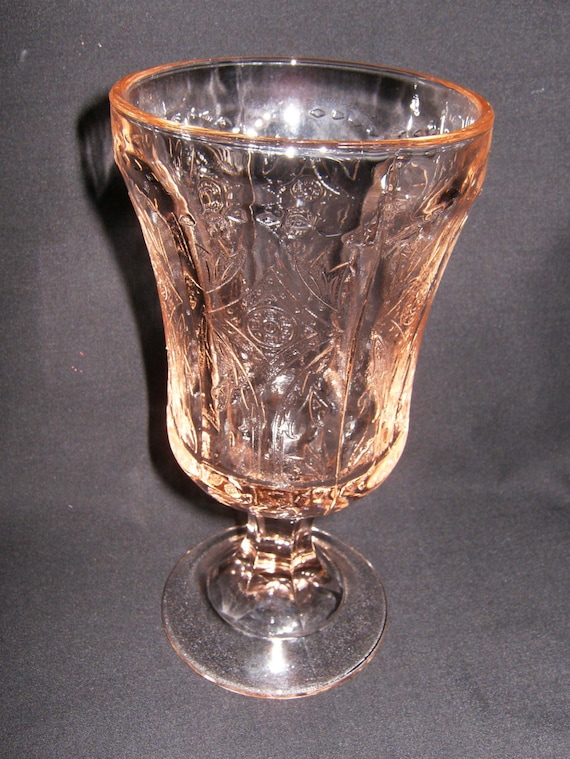 Madrid Pink Depression Glass Goblet made by by ...