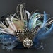 KATRINA, CUSTOM ORDER RESERVED FOR AEVAN, bridal, hair piece, fascinator, peacock feathers, vintage veiling