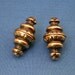 2 Finial Shape Vintage Lucite Beads Gold with Black Accents