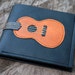 Men Wallet Ukulele Wood Color leather