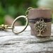 Miniature Book keychain Tree & Vintage Gray color