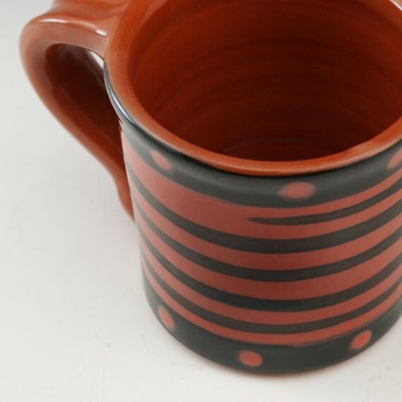 Red Spiral Coffee Mug Terra Cotta