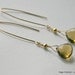 Gold teardrop earrings, gold filled, gemstone