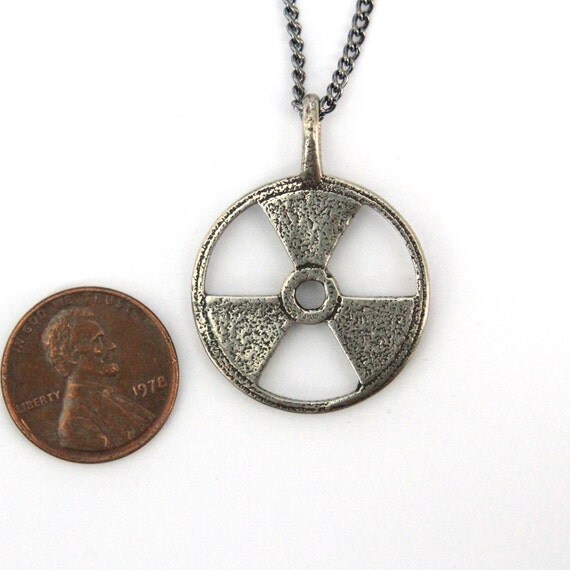 Radioactive Symbol Necklace Silver Trefoil Pendant Necklace