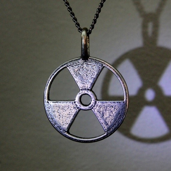 Radioactive Symbol Necklace Silver Trefoil Pendant Necklace