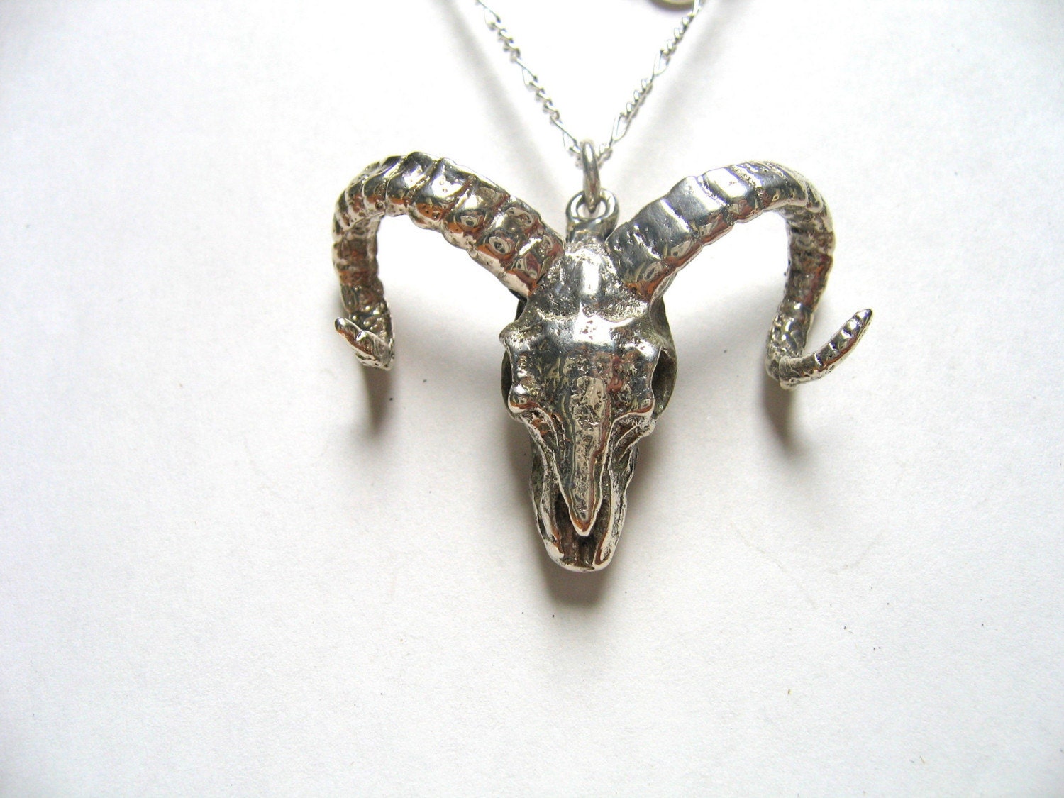Ram Skull Necklace Sterling Silver