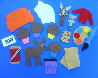 If You Give a Moose a Muffin Childrens Flannel Board Felt Set