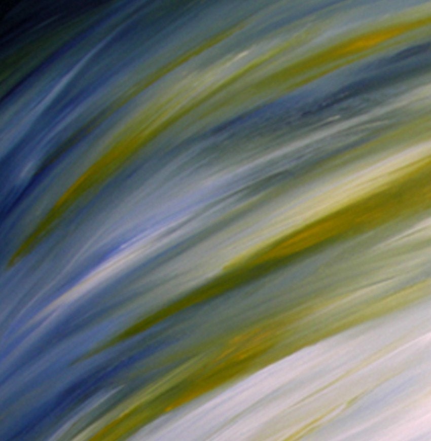 Abstract Blue Green Painting Original Modern Art by Laffertyart