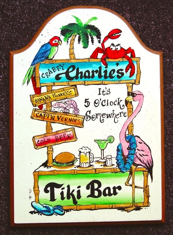 TIKI BAR Pool PERSONALIZED Sign Weatherproof