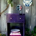 Free Shipping - Iris Purple and Black Side Table
