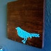 Modern String Art Wooden Tablet - Blue Bird on Jacobean