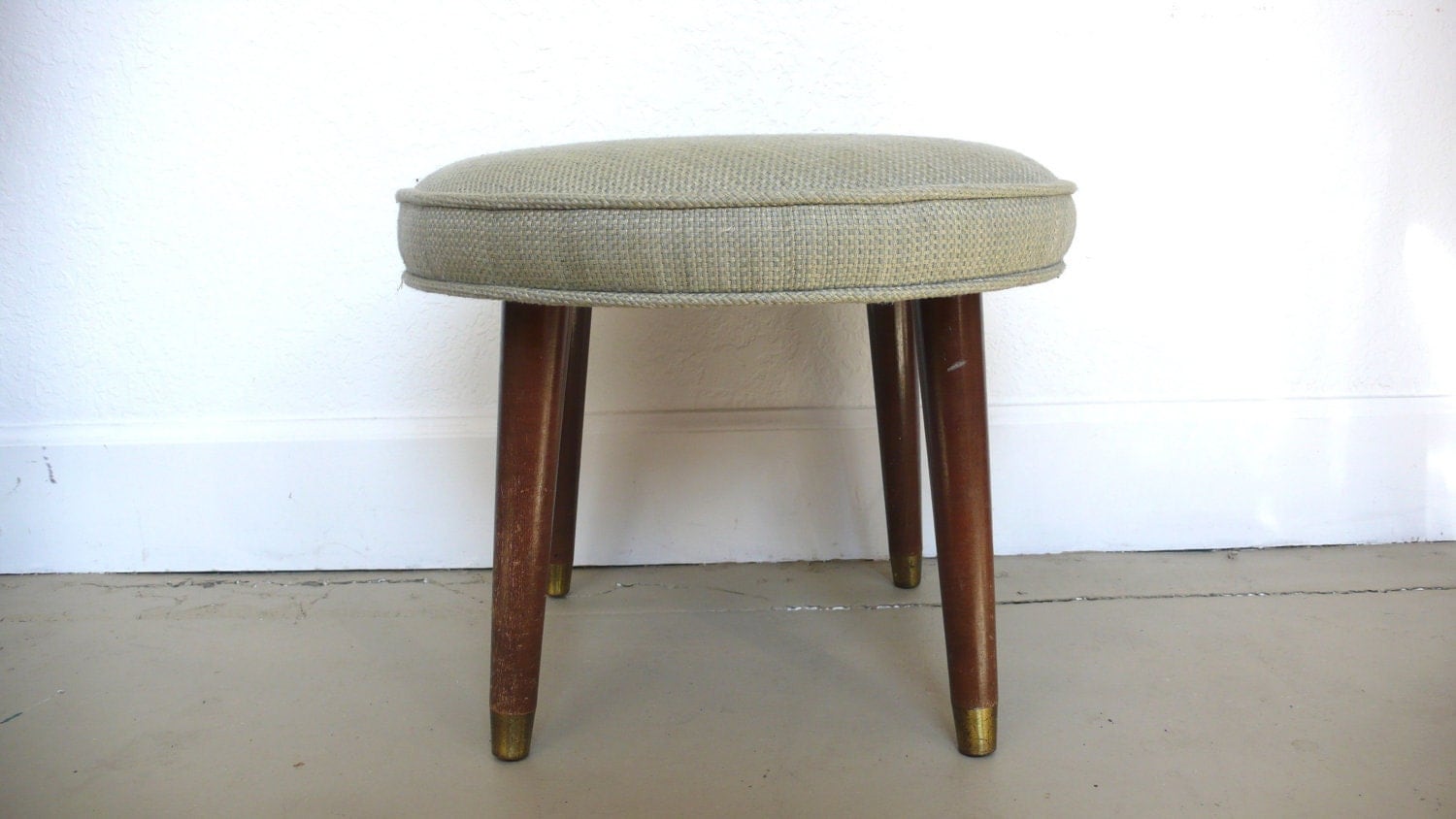 Mid Century Modern Round Foot Stool by HausProud on Etsy