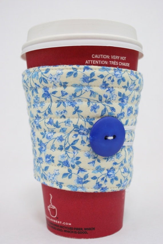 Coffee cup sleeve coffee cup cozy quilted fabric reuseable