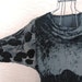 vintage 30s Dress - Black Burnout Velvet Dolman Sleeve Floor Length Gown Sz M L