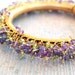 Gemstone Bracelet - Peridot, Amethyst and Iolite Bangle Bracelet - Bohemian Dance Collection