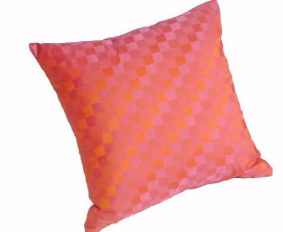 Shimmering Pink Orange Pillows Iridescent Glam by PillowThrowDecor