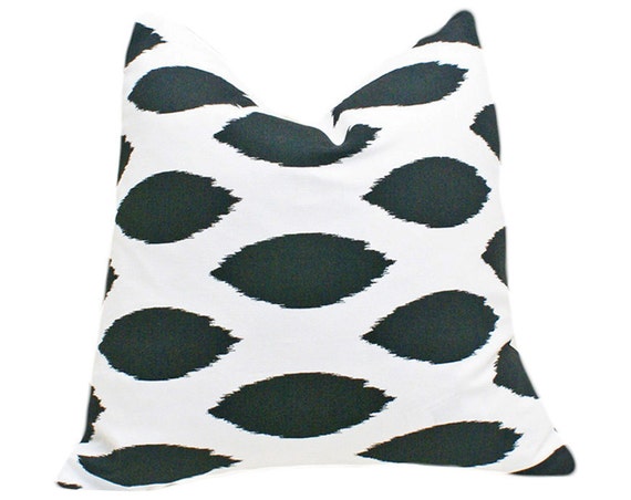PILLOW SALE Black White Ikat Pillows by PillowThrowDecor on Etsy