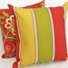 Colorful Patio Pillows, Striped, Outdoor, Decorative Throw Pillow, Cushion Covers, Red Green Yellow, Beach House Decor, Pool 18x18