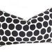 Black and White Decorative Throw Pillow, Eclectic Modern Accent Cushion Cover with Large Polka Dots, Designer Decorator Accent, Lumbar 12x20