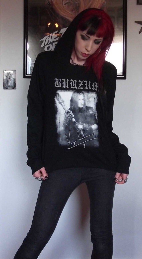 Burzum Girls Hooded T Shirt Pullover Hoodie Black Metal