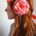 Peaches -Felt RoseNecklace-Lariat-Hand Felted-From Wool- in Peach Shade