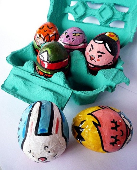 ALICE IN WONDERLAND Easter decorated Eggs Tribute to TIM