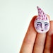 brooch lilac drop clay pin